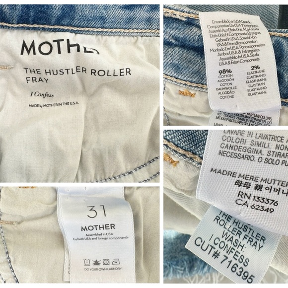 MOTHER Superior The Hustler Roller Fray Wide Leg Jeans I Confess - Picture 10 of 11